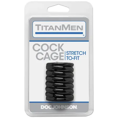 Doc Johnson TitanMen Podržavajući kavez TPE Crni Anatomski sistem prstenova
