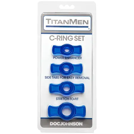 Doc Johnson TitanMen Tools Podesivi set prstenova crni 4kom TPR