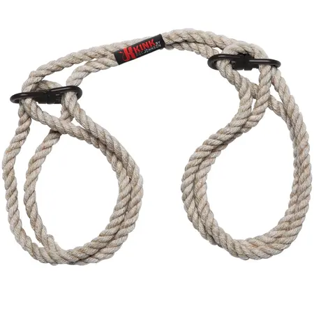 Kink by Doc Johnson Bind & Tie Hemp Cuffs - Adjustable Natural Fiber Restraints