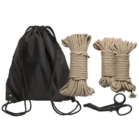 Kink by Doc Johnson Bind & Tie Hemp Rope Kit 5-Piece Set with Scissors