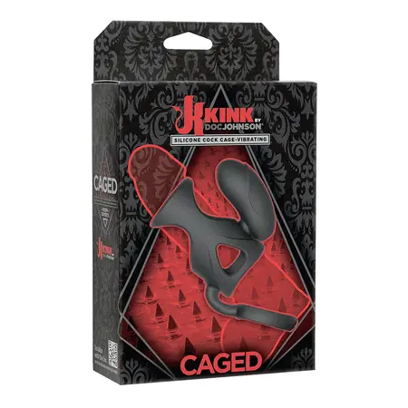 Doc Johnson KINK Caged Vibrating Silicone Intimate Cage, Adjustable Strap