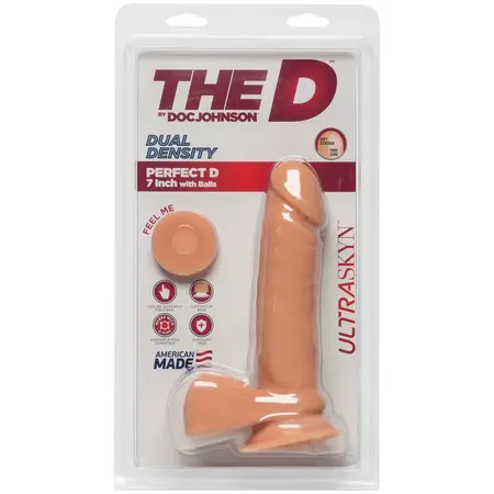 Doc Johnson Perfect D ULTRASKYN 18cm Dual Density Model with Suction Cup