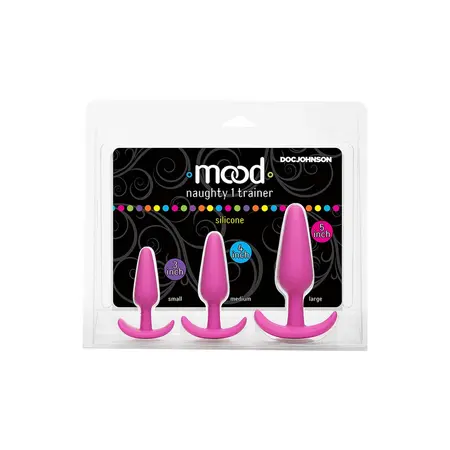 Doc Johnson Mood Naughty 1 Silikonski Analni trener Set 3kom Crna