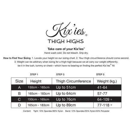 Kix'ies Whitney Thigh-Highs Nude C - Red Band & Back Seam, Size C