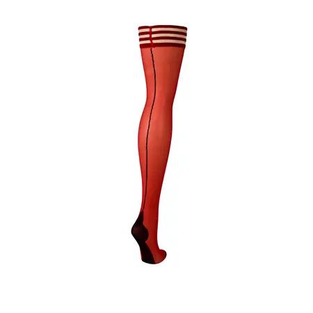 Kix'ies Monica Thigh-High Stockings Red with Black Seam Size B