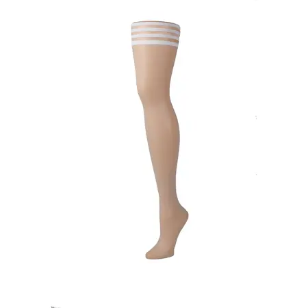Kix'ies Ashley Thigh-High Stockings C White - Non-Slip Sheer Finish