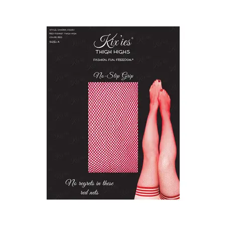Kix'ies Sandra visoke čarape do butina crvena mreža veličina A udoban kroj