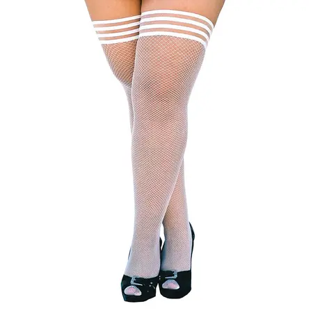 Kix'ies Sammy Thigh High Stockings B White - Stay-Up System, Size B