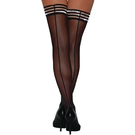 Kix'ies Lois Thigh-Highs A Black - Sheer Hold-Up Stockings