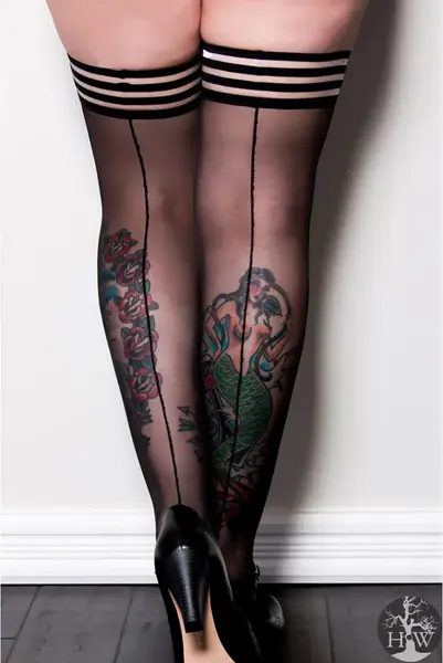Kix'ies Lois Thigh-Highs A Black - Sheer Hold-Up Stockings