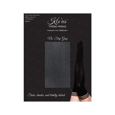 Kix'ies Dana Lynn čarape do kolena crne rebraste veličina A