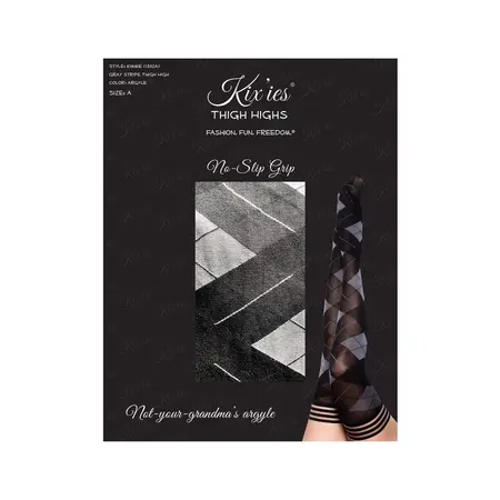 Kix'ies Kimmie argyle čarape do kolena crne veličina D bez klizanja