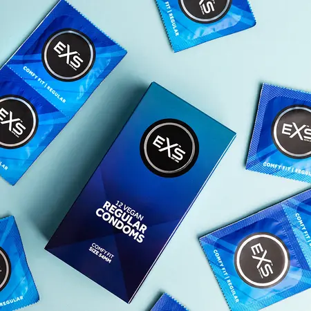EXS Regular 12 Komada - Klasična tanka lateks zaštita, 54 mm, Razišireni oblik