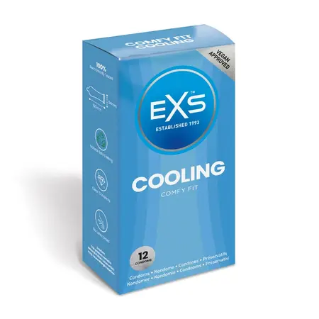 EXS Cooling Comfort Latex Condoms 12-Pack 54mm Width