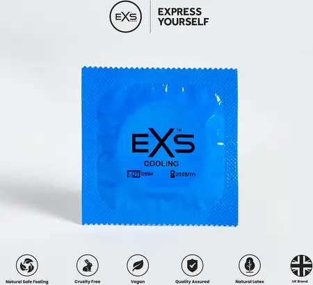 EXS Cooling Comfort Latex Condoms 12-Pack 54mm Width