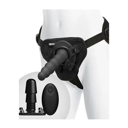 Doc Johnson Ripple Vibrating Set - Remote Control, Ribbed Silicone, Adjustable Harness