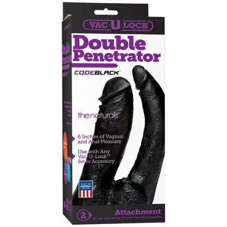 Doc Johnson Code Black Double Attachment 6-Inch Vac-U-Lock System