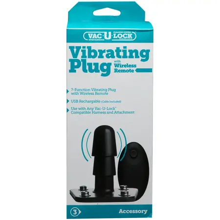 Doc Johnson Vac-U-Lock Vibrating Plug Wireless Remote 7-Mode Black