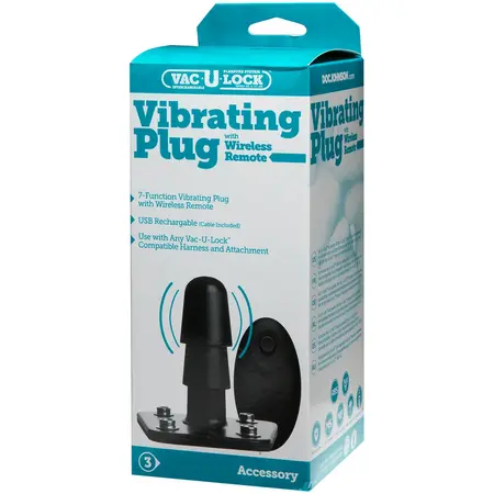 Doc Johnson Vac-U-Lock Vibrating Plug Wireless Remote 7-Mode Black