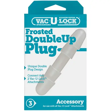 Doc Johnson Double Up Frosted dvostrani dodatak sa utikačem, providni