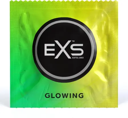 EXS Glowing lateks kondomi koji svetle, pakovanje od 100 komada, bez mirisa, ultra tanki