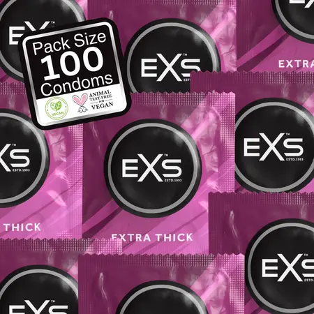 EXS Extra Thick pakovanje od 100 komada – izdržljivi lateks barijerni sistem, podmazan