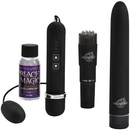 Doc Johnson Black Magic Kit - Multi-Speed Black Intimate Set