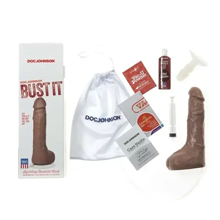Doc Johnson Bust It 8.5” Squirting Model sa Usisnom Čašicom Bela 30 ml