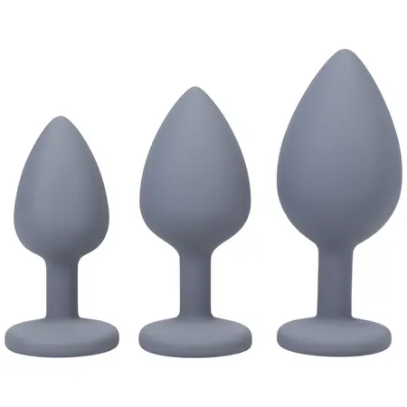 Doc Johnson A-Play Silicone Plug Training Set 3 Sizes Black