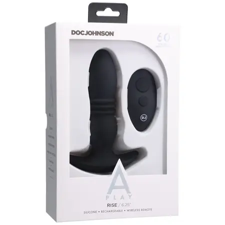 Doc Johnson A-Play Rise Silicone Plug with Remote Control, Black