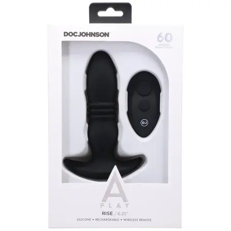 Doc Johnson A-Play Rise Silicone Plug with Remote Control, Black