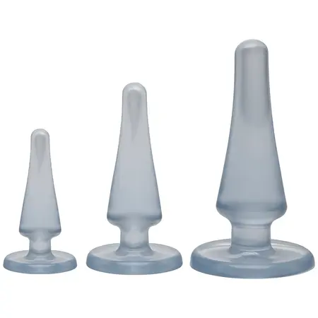Doc Johnson Crystal Jellies Anal Trainer Kit Clear 3-Piece Set