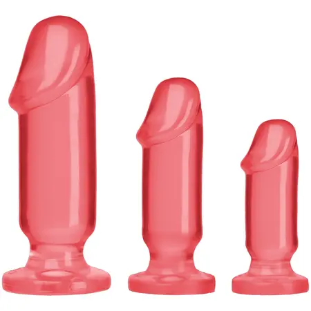 Doc Johnson Crystal Jellies Set Intimate Training 3 Sizes Clear