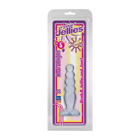 Doc Johnson Crystal Jellies Analni čep 12 cm - Meki stepenasti oblik, Providni