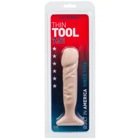 Doc Johnson Thin Tool Black - Compact Anatomical Model with Flat Base