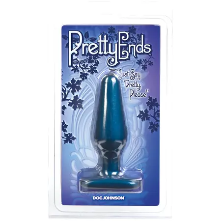 Doc Johnson Pretty Ends Srednji Čep Midnight Blue, Sil-A-Gel, 14 cm