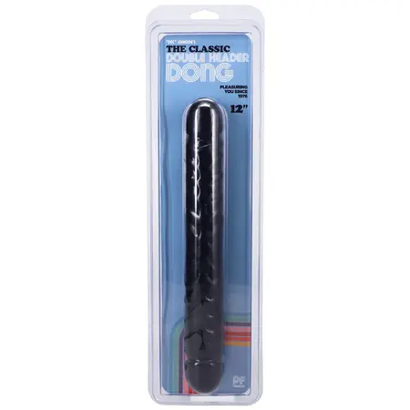 Doc Johnson Jr. Veined Double Header Flexible 12'' PVC Model - Black