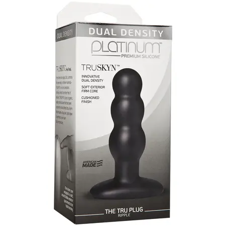 Doc Johnson TRUSKYN Ribbed Plug - Premium Silicone, Anatomical Shape
