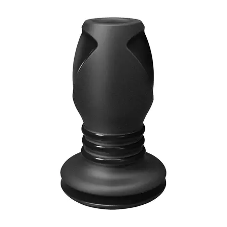 Doc Johnson The Stretch Medium Open-Tunnel Silicone Plug Black 3.5in