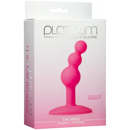 Doc Johnson The Minis Bubble Silicone Plug Medium - Black, 3.5