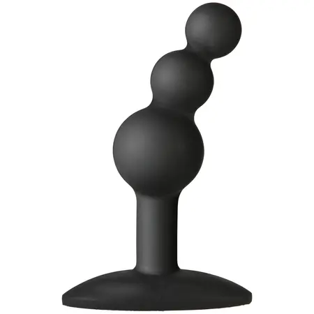 Doc Johnson The Minis Bubble Plug Medium - Flexible Silicone, Black