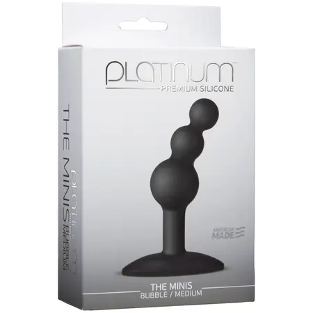 Doc Johnson The Minis Bubble Plug Medium - Flexible Silicone, Black