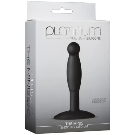 Doc Johnson The Minis Smooth Plug Medium Platinum Silicone Black