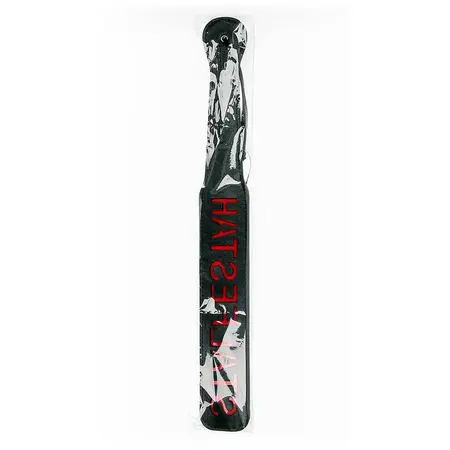 Ouch! HATSEFLATS Rectangular Paddle with Engraved Text, Black