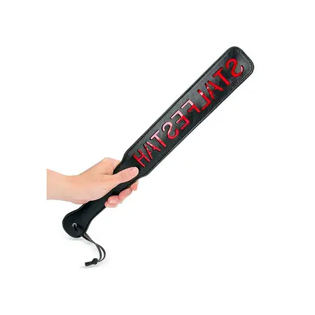Ouch! HATSEFLATS Rectangular Paddle with Engraved Text, Black