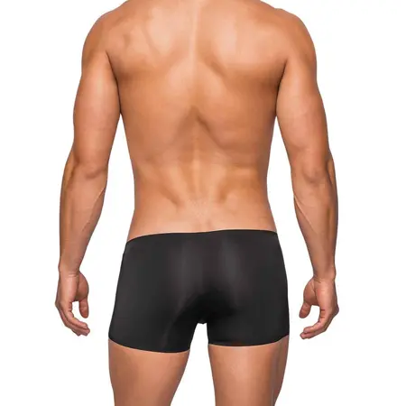 Male Power Seamless Sleek Mini Short XL Black - Low Rise Comfort Fit