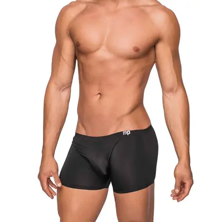 Male Power Seamless Sleek Mini Shorts L Black - Low Rise Comfort Fit