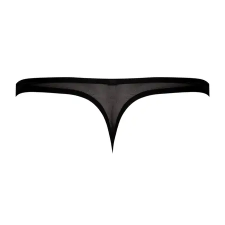 Male Power Euro Male Mesh Low-Rise Contour Pouch Thong S/M Black