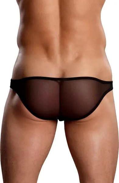 Male Power Euro Mesh Ultra Low-Rise Pouch Bikini S Black