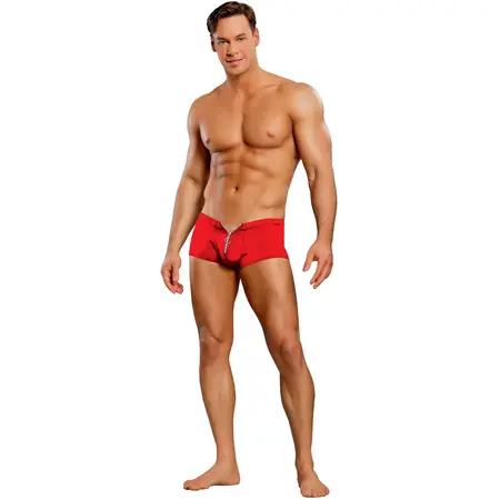 Male Power Nylon Spandeks Rastegljivi Mini Sorts sa Prednjim Rajfesluom L/XL Crveni
